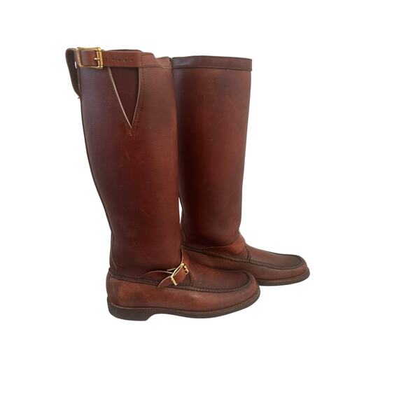 Gokey USA Vintage 'Botte Sauvage' Snake Proof 17" Boots Men Size 8.5 B-Excellent - Picture 2 of 16